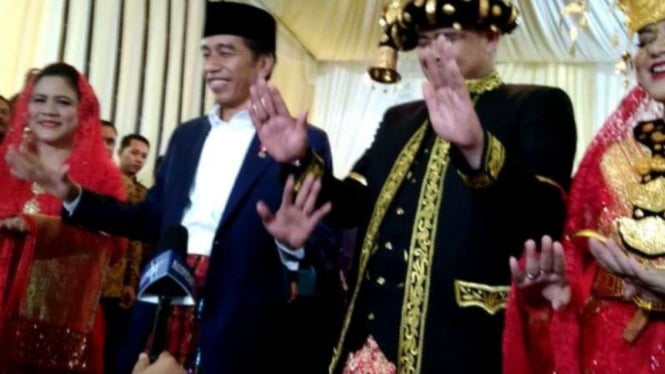 Presiden Jokowi di pernikahan Bobby dan Kahiyang.