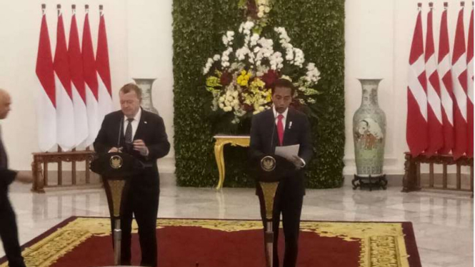 Presiden Jokowi dan PM Denmark di Istana Bogor 