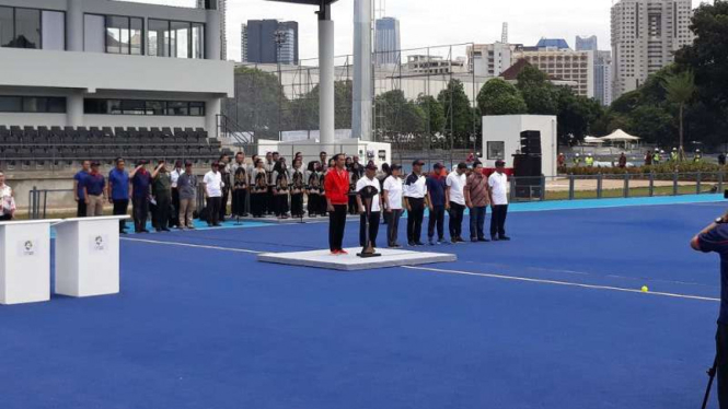Presiden Jokowi resmikan 4 venue Asian Games di Gelora Bung Karno.