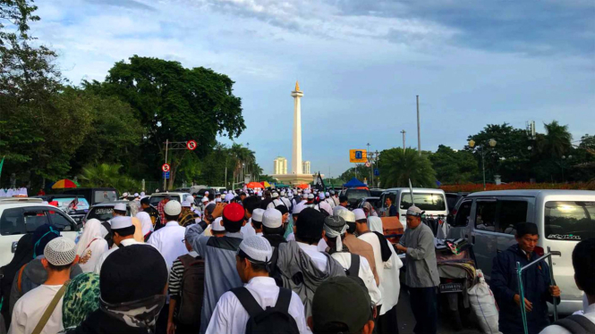 Aksi Reuni 212 di Monas.