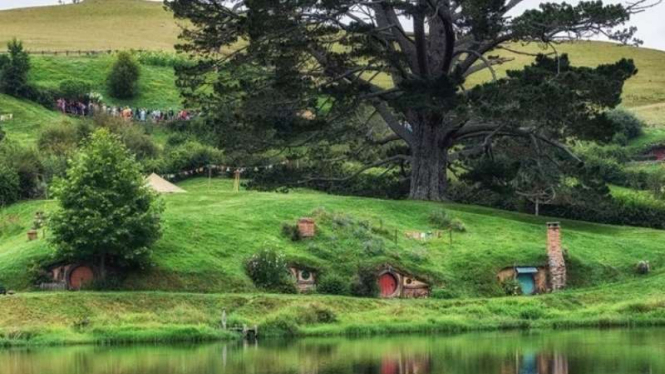 Bukit Hobbit di film Lord of The Rings di Matamata, Selandia Baru