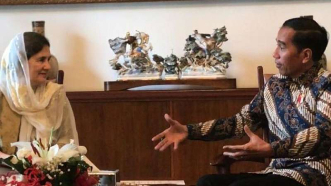 Ibu Negara Afghanistan, Rula Ghani,  mengunjungi Presiden Joko Widodo di Istana Bogor.