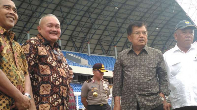 Wakil Presiden RI, Jusuf Kalla, saat meninjau venue Asian Games 2018