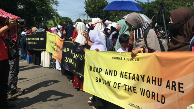Demo di depan Kedubes AS mengecam pernyataan Trump soal Yerusalem 
