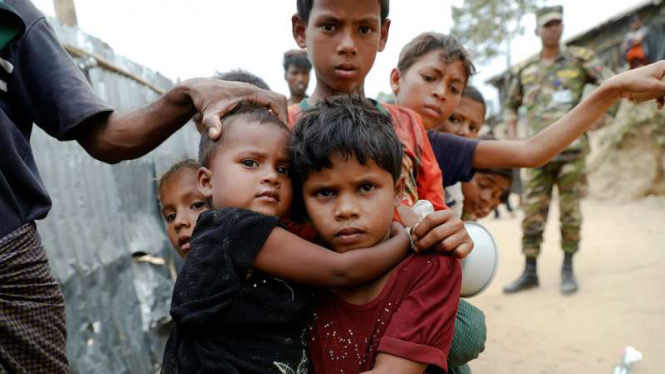 anakpengungsi Rohingya di kamp pengungsian
