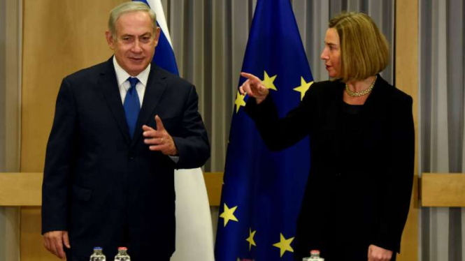 PM Israel Benyamin Netanyahu dan Federica Mogherini 