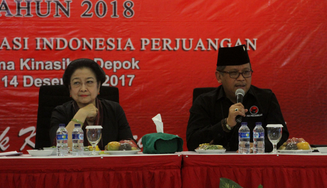 Ketua Umum PDIP Megawati Soekarnoputri dan Sekjen PDIP Hasto Kristiyanto.