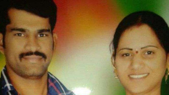 Swati Reddy istri (kanan) yang membunuh suaminya Sudhakar (kiri)