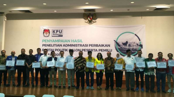 KPU umumkan dua parpol tak lolos untuk verifikasi faktual peserta Pemilu 2019