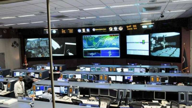 Ruang Pusat Kendali NASA di Houston, Amerika Serikat.