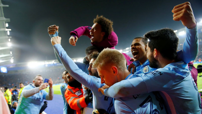 Selebrasi pemain Manchester City