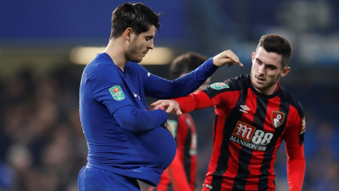 Striker Chelsea, Alvaro Morata di laga melawan AFC Bournemouth