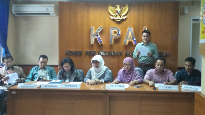 Suasana konferensi pers di kantor KPAI, 21 Desember 2017