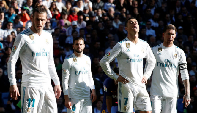 Ekspresi para pemain Real Madrid usai kalah dari Barcelona