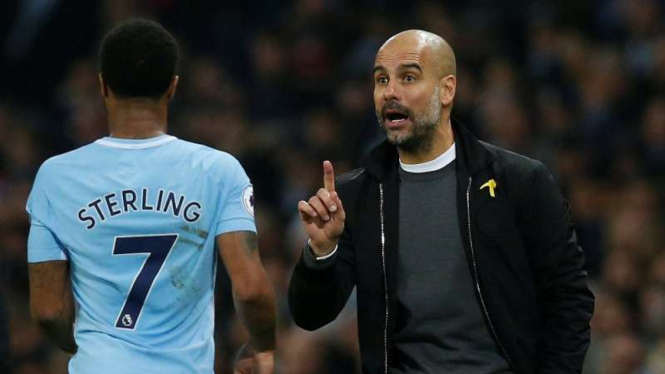 Raheem Sterling dan Pep Guardiola