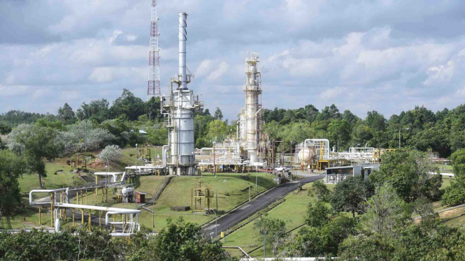 Tempat pengolahan minyak dan gas bumi di Blok Mahakam, Kutai Kartanegara