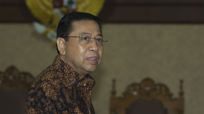 Mantan Ketua Umum Partai Golkar Setya Novanto di Pengadilan Tipikor, Jakarta.