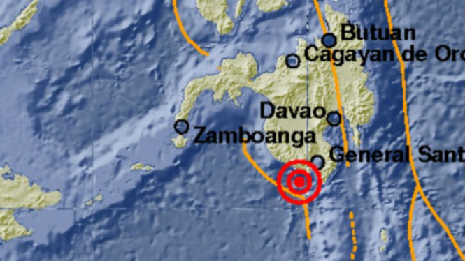 Titik gempa 5,2 SR di Kepulauan Sangihe, Sulut