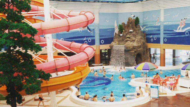 Munsu Water Park, Pyongyang, Korea Utara.