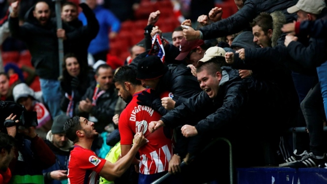 Diego Costa mendapat kartu merah saat Atletico Madrid melawan Getafe