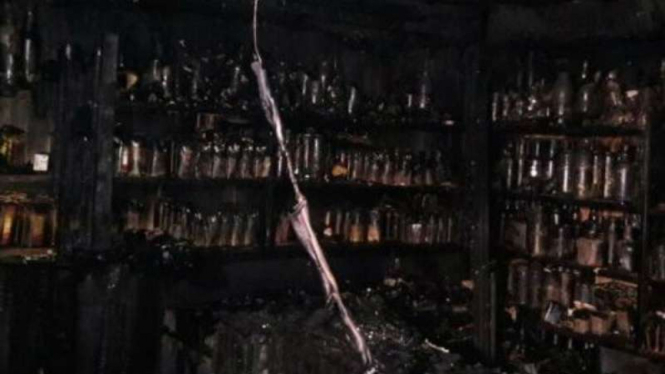 Kondisi bar di Bangalore yang terbakar dan menewaskan lima karyawannya.