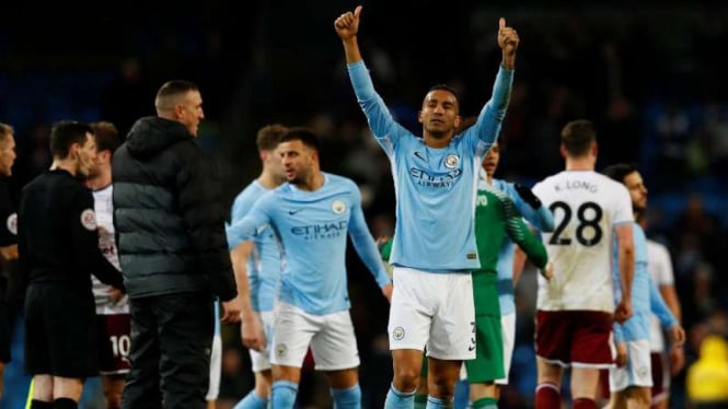 Pemain Manchester City rayakan kemenangan