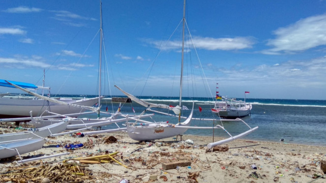 Perahu nelayan di Polewali Mandar.