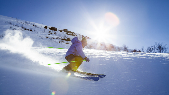 Ilustrasi ski di Austria.