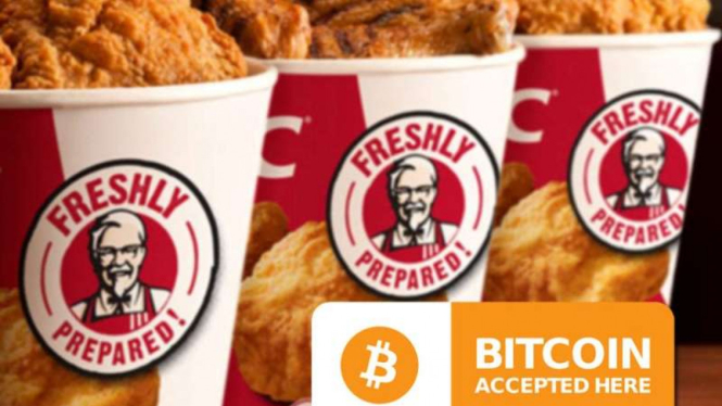 KFC menerima bayaran Bitcoin.