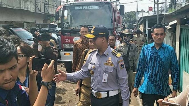 Gubernur DKI Jakarta Anies Baswedan meninjau kebakaran Museum Bahari