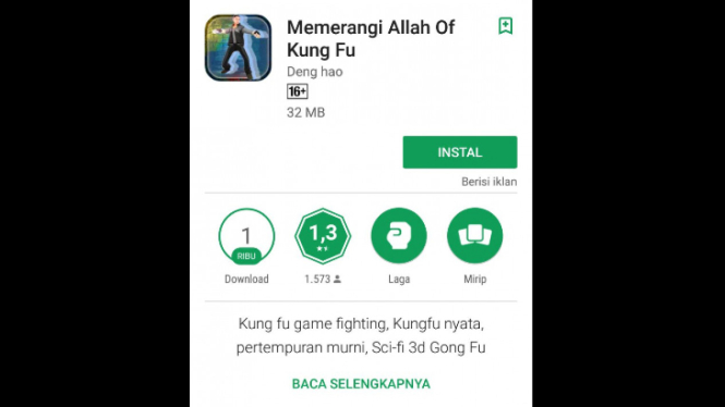 Game Memerangi Allah of Kung Fu