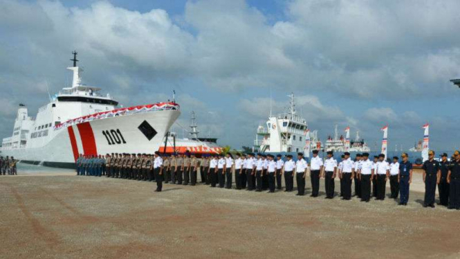 Kapal Navigasi Tanjung Datu, kapal patroli terbesar karya anak negeri, diresmikan dan diperlihatkan kepada publik kali pertama di Batam, Kepulauan Riau, pada Kamis, 18 Januari 2018.