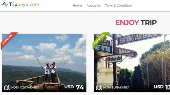 Situs wisata Triponyou.com