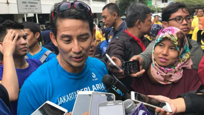 Sandiaga Uno saat diwawancara wartawan beberapa waktu lalu.