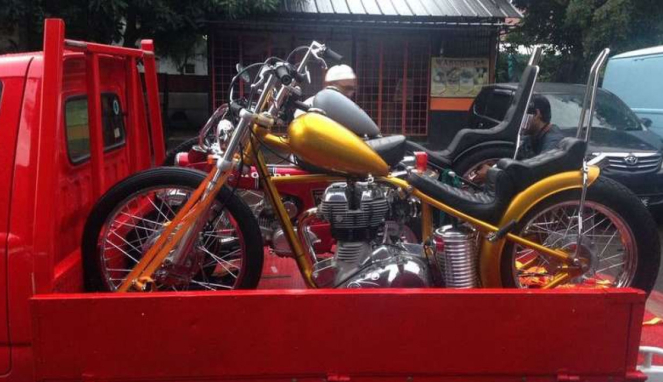 Motor chooper Jokowi siap dibawa ke Istana Bogor.