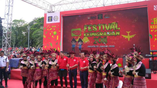 Festival Keimigrasian di Monas, Jakarta, Minggu, 21 Januari 2018.