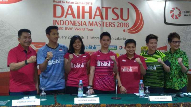Konfresi pers ajang Indonesia Masters 2018