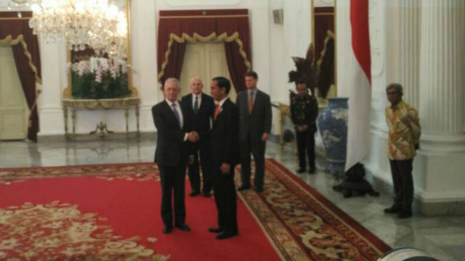 Presiden Jokowi Menerima Kedatangan Menhan AS di Istana Negara.