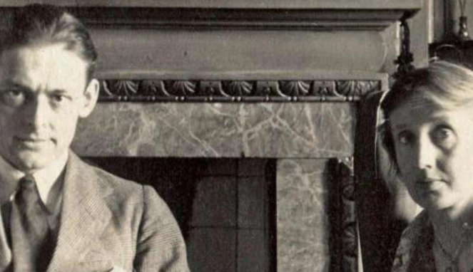 TS Eliot bersama Virginia Woolf.