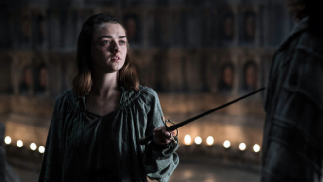 Maisie Williams sebagai Arya Stark dalam serial HBO Game of Thrones (GoT).