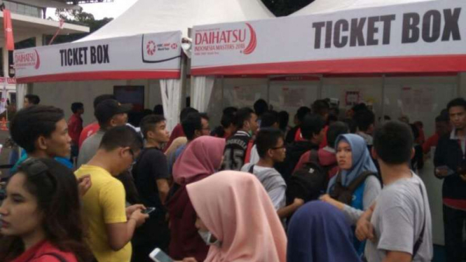 Suasana jelang partai puncak Daihatsu Indonesia Masters di Istora, Senayan.