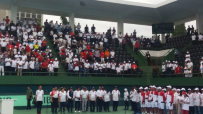 Peresmian lapangan tenis indoor dan outdoor Senayan oleh presiden Jokowi