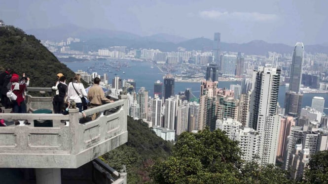 Kawasan wisata The Peak, Hong Kong.