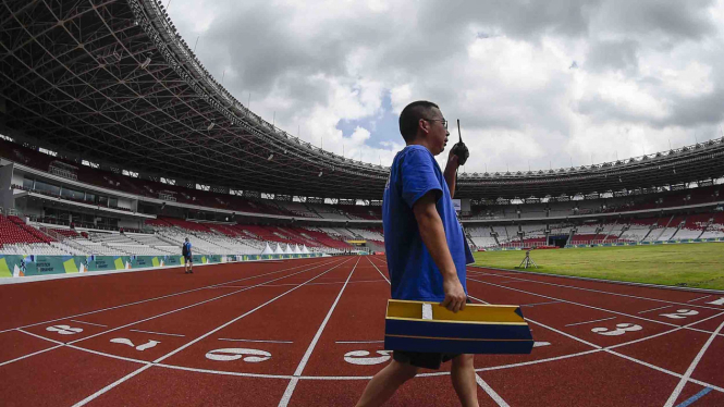 Persiapan arena cabang atletik Asian Games 2018 di SUGBK