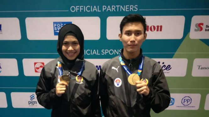 Atlet Taekwondo Indonesia raih 2 emas di tes event Asian Games 2018.