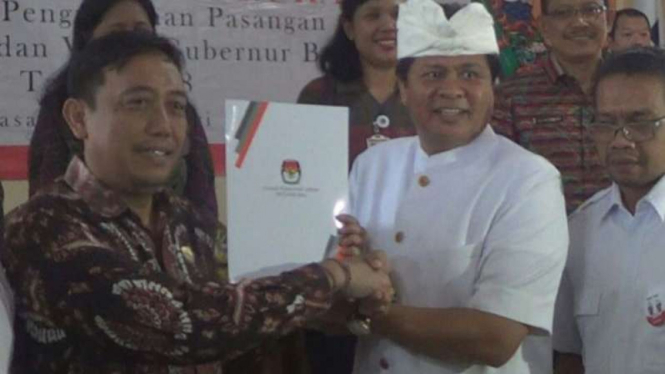 KPU Bali tetapkan dua pasangan calon, Senin, 12 Februari 2018.