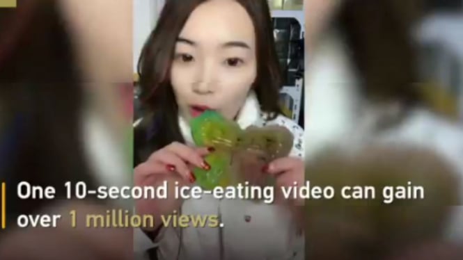 Tren makan es batu di China