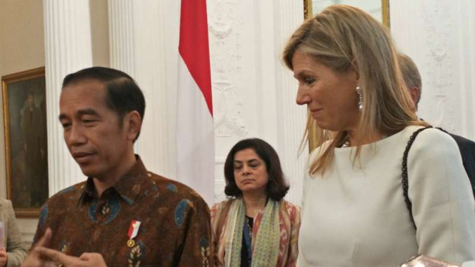 Presiden Joko Widodo (Kiri), bersama Ratu Maxima (Kanan)