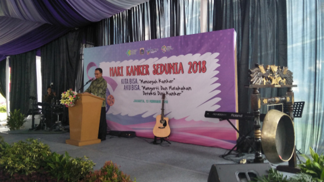 Gubernur DKI Jakarta, Anies Baswedan di acara Hari Kanker Sedunia 2018.