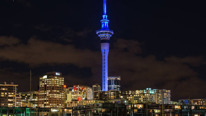 Sky Tower, Auckland, Selandia Baru.